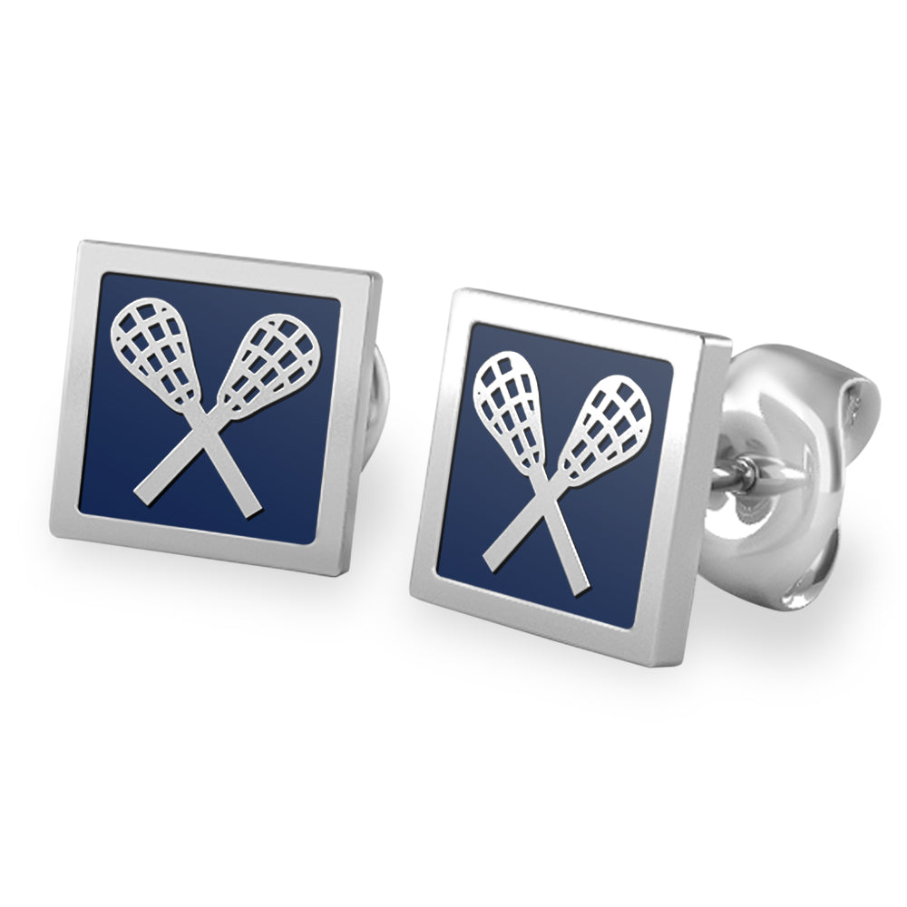 Quadrato Lacrosse Stud Earrings lacrosse jewelry